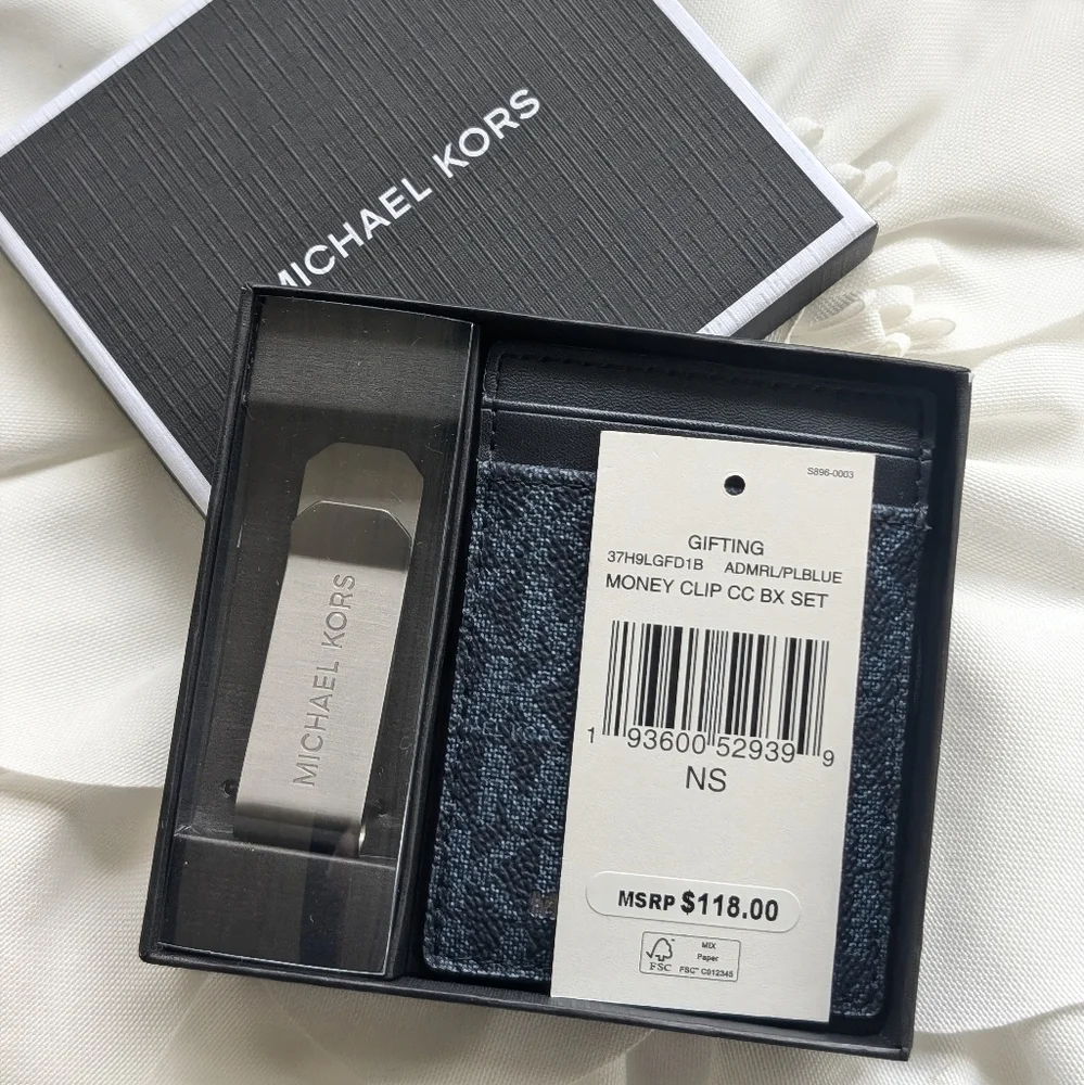 Michael Kors Cardholder & Money clip boxed set giftset box